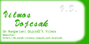 vilmos dojcsak business card